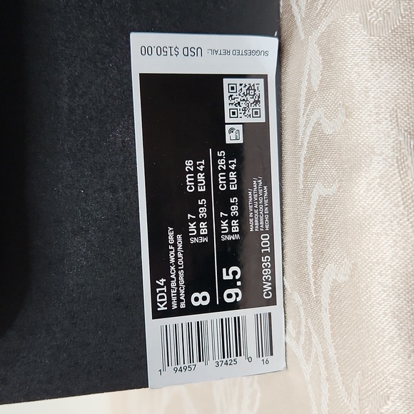 Mens Nike Kevin Durant XIV KD14 sneakers basketball wolf grey size 8 CW3935-100 - Picture 13 of 16